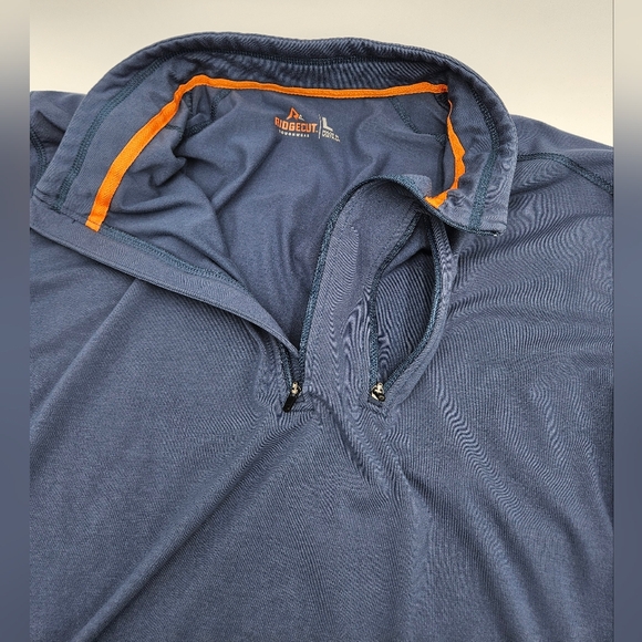Ridgecut Toughwear Blue Quarter-Zip Performance Pullover Chest Pocket Size L - Picture 16 of 16